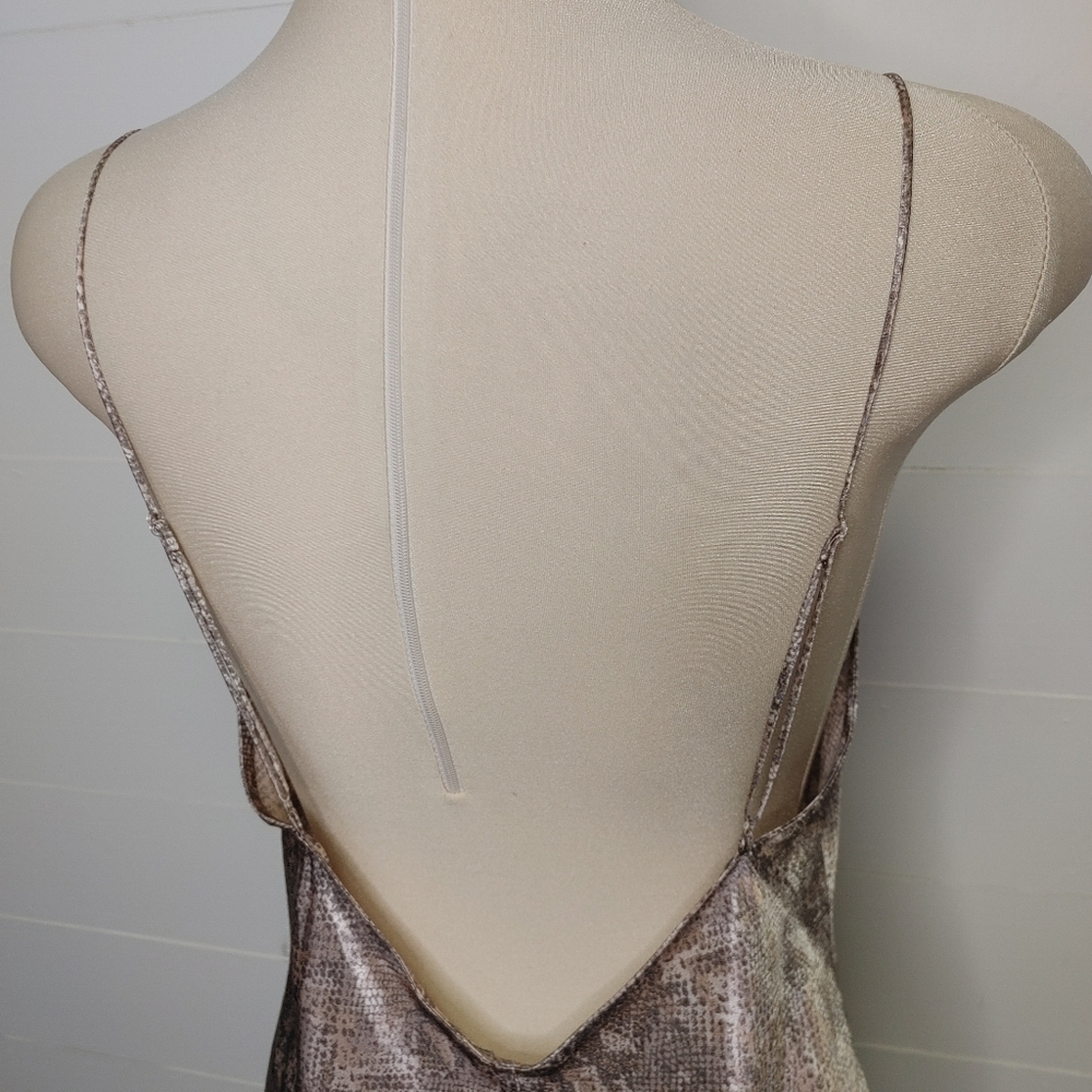La Senza snakeskin printed satin maxi slip dress size M - Picture 6 of 11